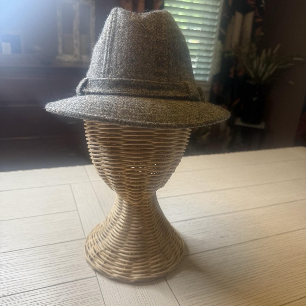 Stetson Vintage Wool Fedora Hat Size 6 7/8 Brown Tan Tweed